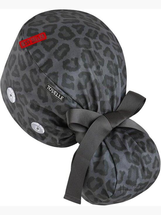 Double-Sided Printed Surgical Hat with Buttons and Sweatband, Soft Nurse Cap main image 4